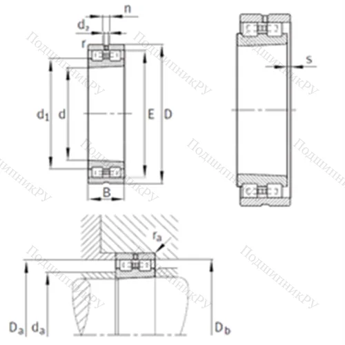 Подшипник роликовый радиальный NN 3008-AS-K-M-SP от производителя  INA