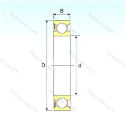 Подшипник шариковый радиальный 6221-RS от производителя  ISB