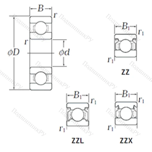 Подшипник шариковый радиальный WOB 88 ZZX