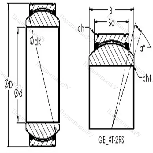 Подшипник скольжения сферический GE 140XT-2RS
