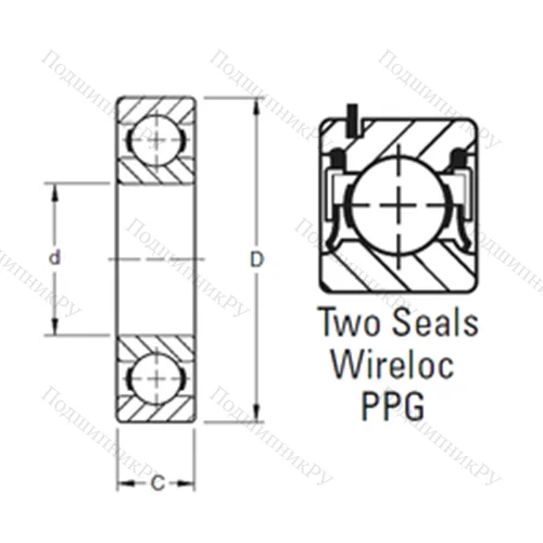 Подшипник шариковый радиальный 201PPG