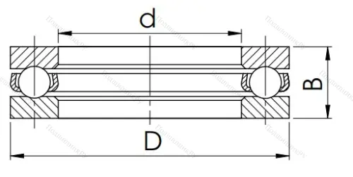 Упорный шариковый подшипник 8112 (51112) в Москве