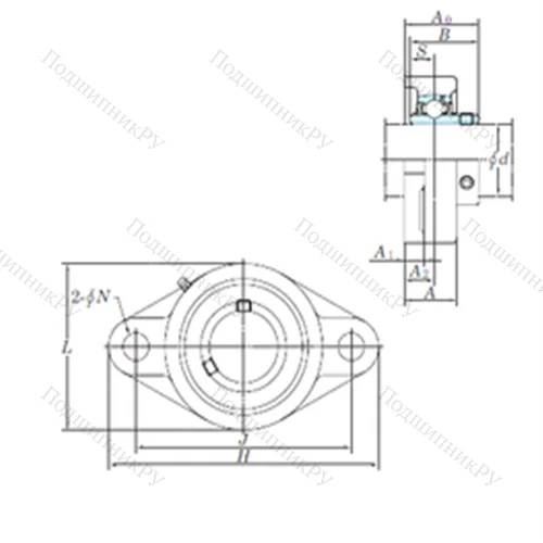 Подшипниковый узел шариковый радиальный UCFL 212-39E от производителя  KOYO