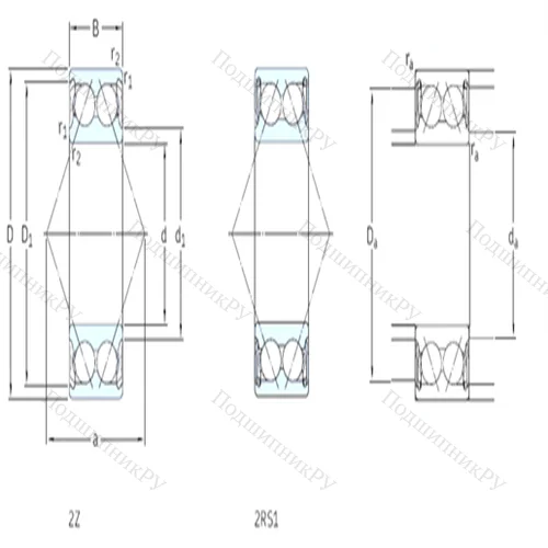 Подшипник шариковый радиально-упорный E 2.3208A-2Z от производителя  SKF