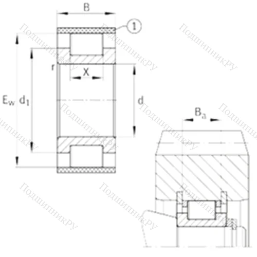 Подшипник роликовый радиальный RSL 183032-A от производителя  INA