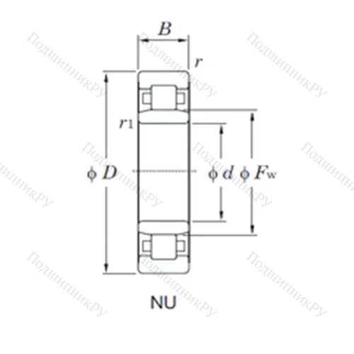 Подшипник роликовый радиальный NU 2207R