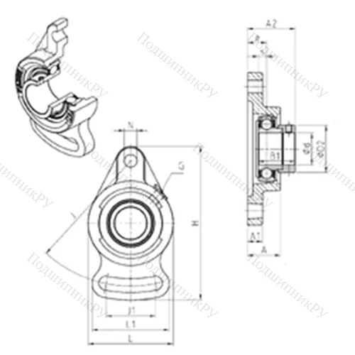 Подшипниковый узел шариковый радиальный ESFA 206 от производителя  SNR