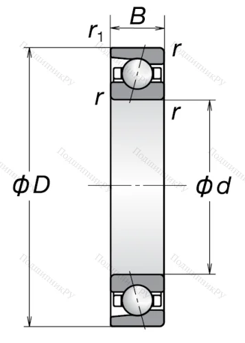 Однорядный шариковый подшипник 7211 BW от производителя  NSK