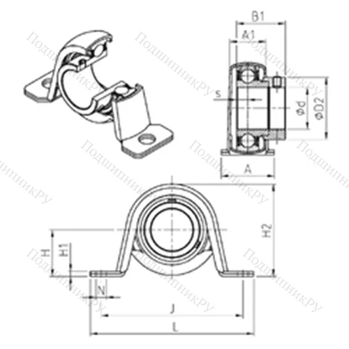 Подшипниковый узел шариковый радиальный ESPP 201 от производителя  SNR