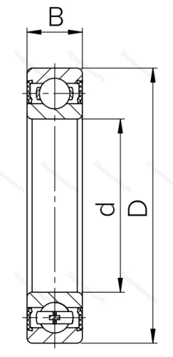 Шариковый однорядный подшипник 180201 (6201 2RS) в Москве