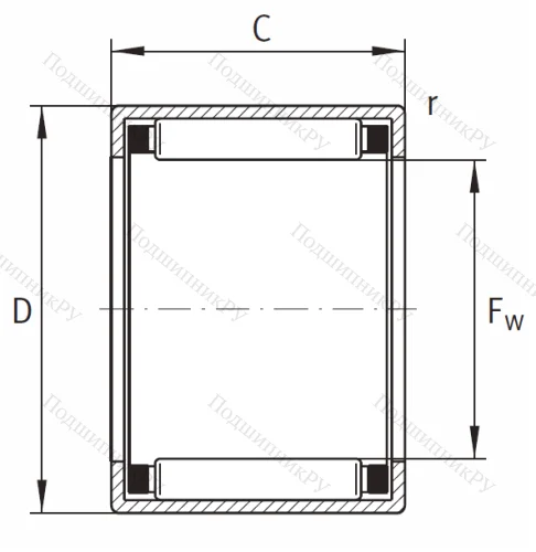 Игольчатый подшипник HK 2012 B от производителя  INA Игольчатый подшипник HK 2012 B от производителя  INA
