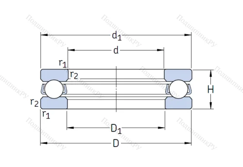 Упорный шариковый подшипник 51103 от производителя  SKF