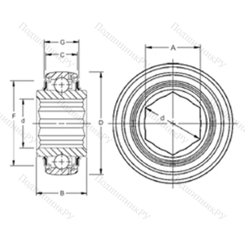 Подшипник шариковый радиальный G 206KRRB 6