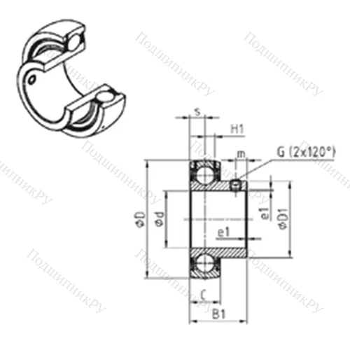 Подшипник шариковый радиальный US 206-18