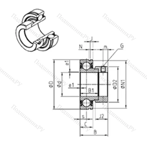 Подшипник шариковый радиальный CES 209-26 от производителя  SNR Подшипник шариковый радиальный CES 209-26 от производителя  SNR