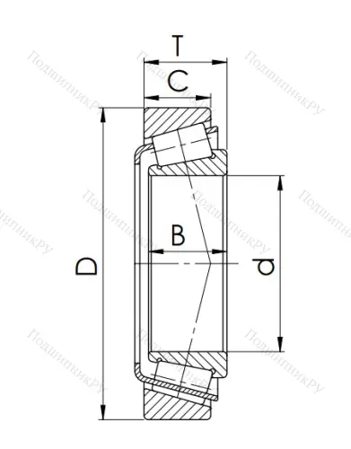 Конический роликовый подшипник 7210 (30210) в Москве
