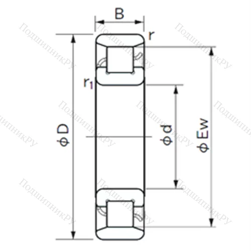 Подшипник роликовый радиальный N 1032