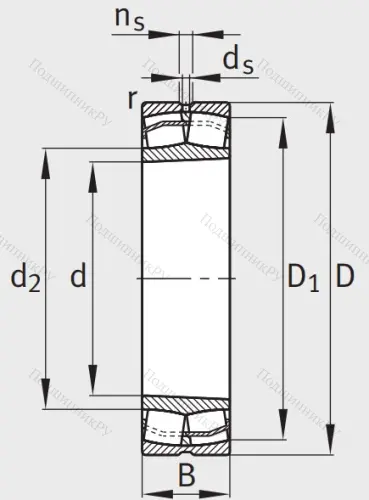 Сферический роликовый подшипник с конической посадкой на вал 22214 E 1 XL K от производителя  FAG