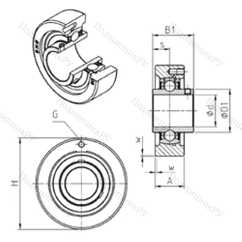 Подшипниковый узел шариковый радиальный UCC 314 от производителя  SNR