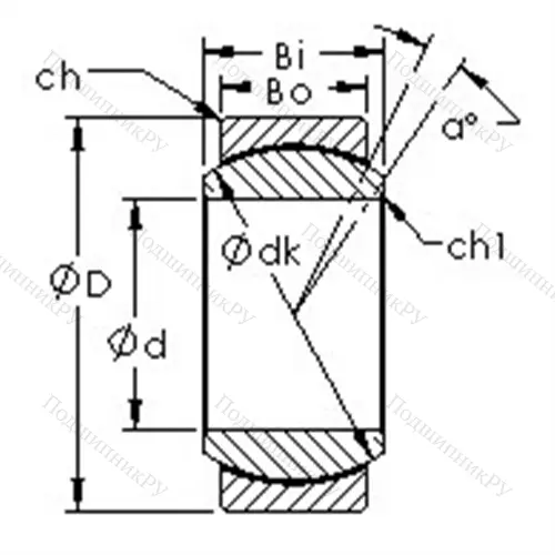 Подшипник скольжения сферический GEG 17C от производителя  AST
