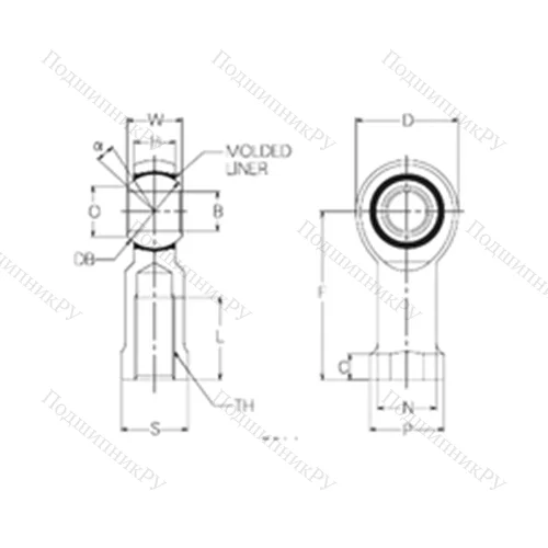 Подшипник скольжения сферический RBM 6 от производителя  NMB