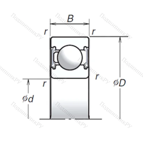 Подшипник шариковый радиальный 6307T 1XVV