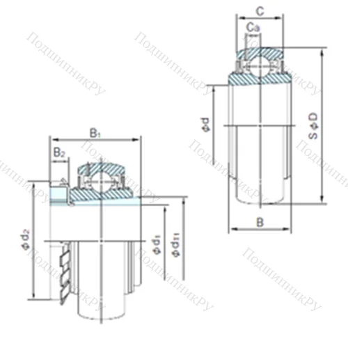 Подшипник шариковый радиальный UK 213+H 2313