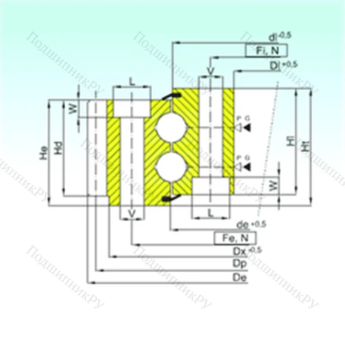 Подшипник шариковый опорно-поворотный EB 2.25.0980.400-1RPPN от производителя  ISB