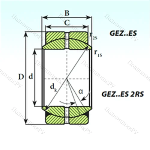 Подшипник скольжения сферический GEZ 76 ES от производителя  ISB