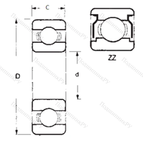 Подшипник шариковый радиальный 1652ZZ от производителя  FBJ