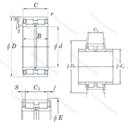 Подшипник роликовый радиальный DC 5022NR