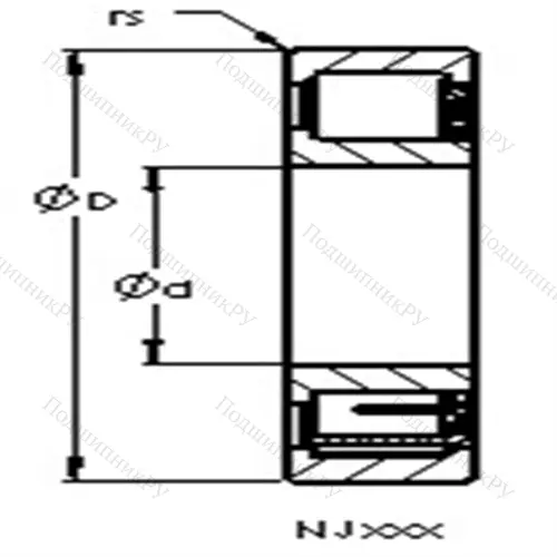 Подшипники роликовые радиальные с цилиндрическими роликами NJ 2314 E от производителя  AST