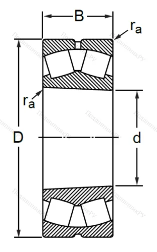 Сферический роликовый подшипник с конической посадкой на вал 113514 МН (22214 СKMBW 33) в Москве