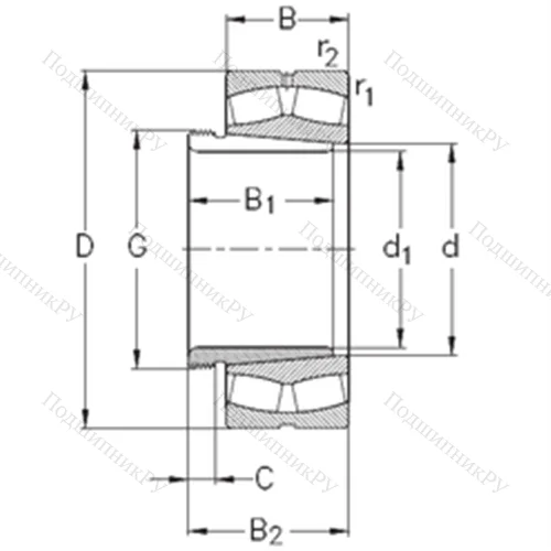Подшипник роликовый радиальный самоцентрирующийся 232/500-K-MB-W 33+AHX 32/500 от производителя  NKE