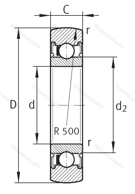Подшипник LR 208 2RSR от производителя  INA