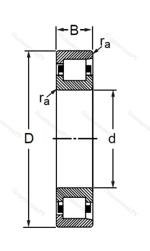 Цилиндрический роликовый подшипник 102309 (N 309 V) в Москве