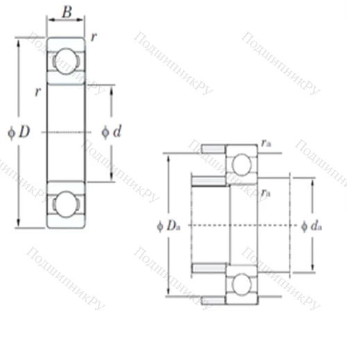 Подшипник шариковый радиальный 6204R