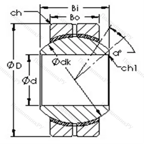 Подшипник скольжения сферический GEBK 8S от производителя  AST