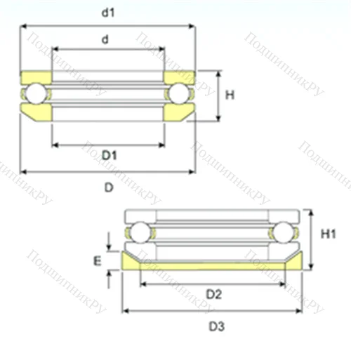 Подшипник шариковый упорный 53306 U 306 от производителя  ISB