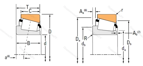 Конический роликовый подшипник 32044 X от производителя  TIMKEN