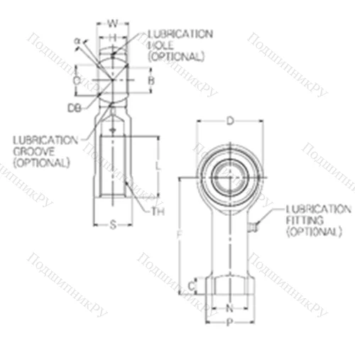 Подшипник скольжения сферический HR 15 от производителя  NMB