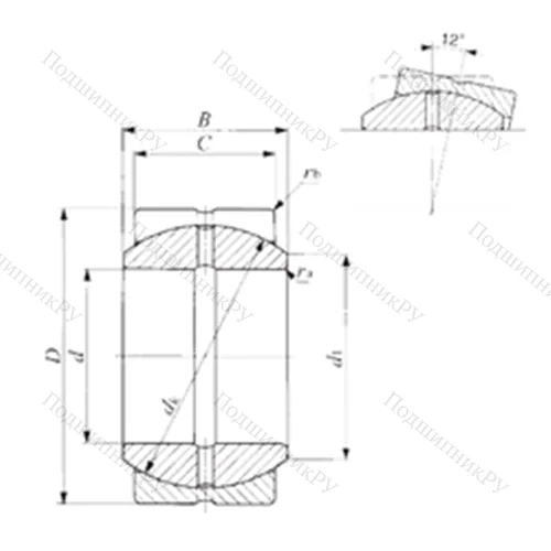 Подшипник скольжения сферический SBB 44 от производителя  IKO