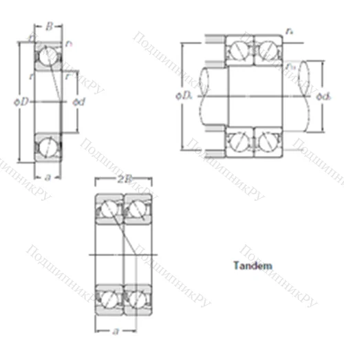 Подшипник шариковый радиально-упорный 7309DT
