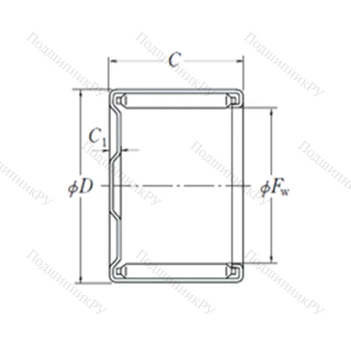 Подшипник игольчатый радиальный MF-2020 от производителя  NSK Подшипник игольчатый радиальный MF-2020 от производителя  NSK