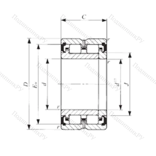 Подшипник роликовый радиальный TRU 10013550UU от производителя  IKO