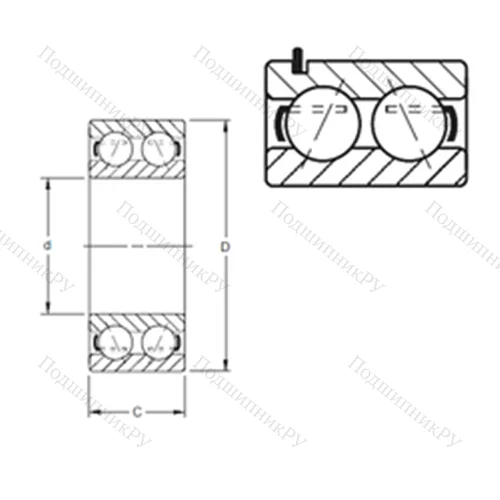 Подшипник шариковый радиально-упорный 5207KG