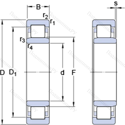 Однорядные цилиндрические роликоподшипники NU 2317 ECM