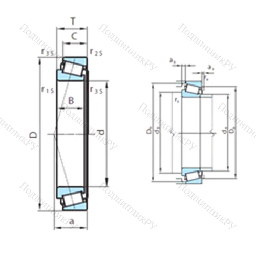 Подшипник роликовый радиально-упорный PSL 612-334 от производителя  PSL