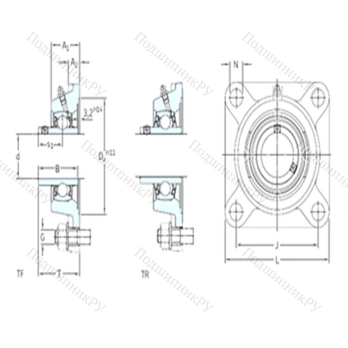 Подшипниковый узел шариковый радиальный FYJ 1.3/4 TF от производителя  SKF