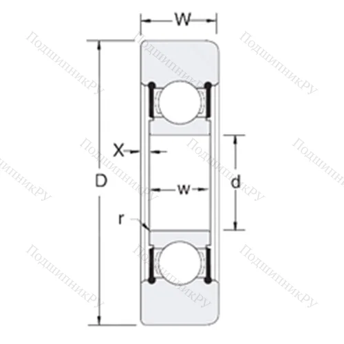 Подшипник шариковый радиальный X 376RS